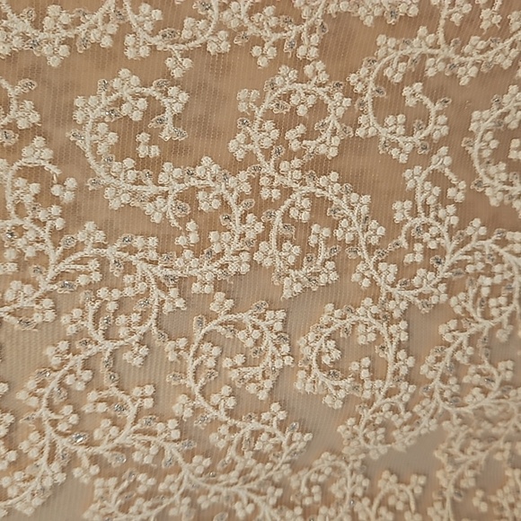 💕TAHARI by ASL💕 Glitter Lace Trim Metallic Ribbon Belted Dress Light Pink 18W - Picture 11 of 14